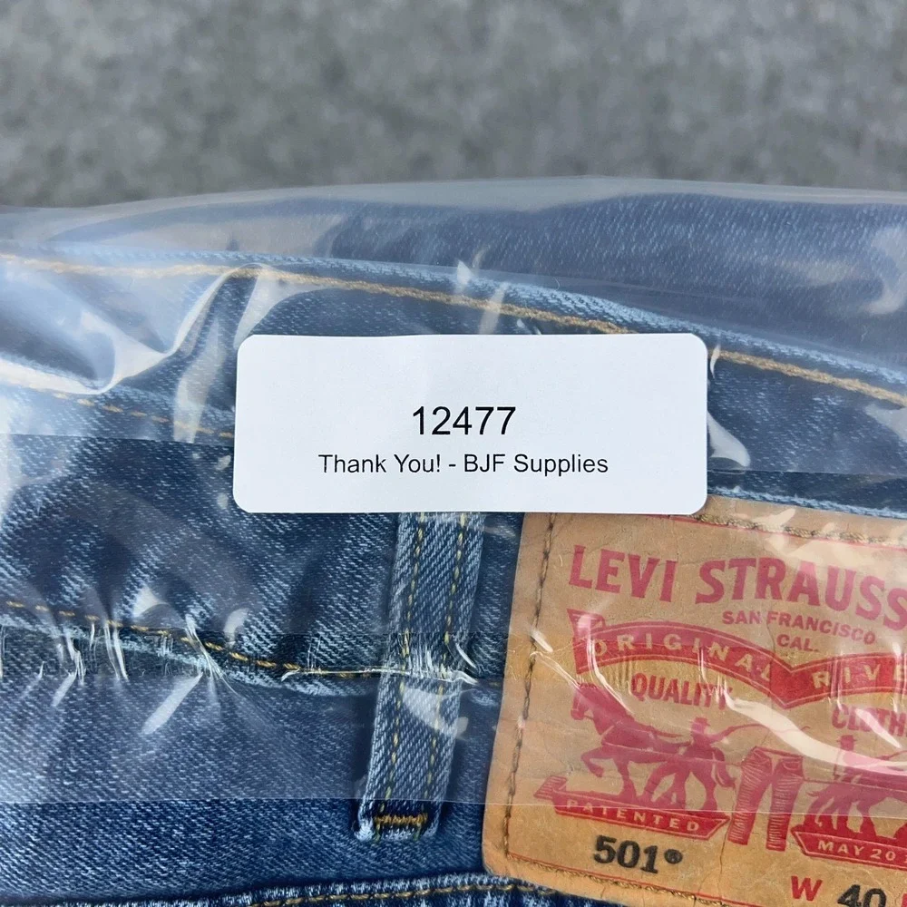 Levi's 501 Jeans Men‎ 40x30 Blue Straight Leg Regular Button Fly Stretch Denim